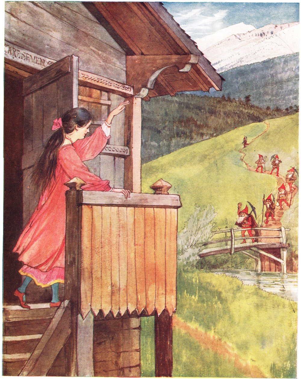 Branca de Neve, ilustração de &39;A Picture Song Book&39;, 1910 de George, 9th Earl of Carlisle Howard
