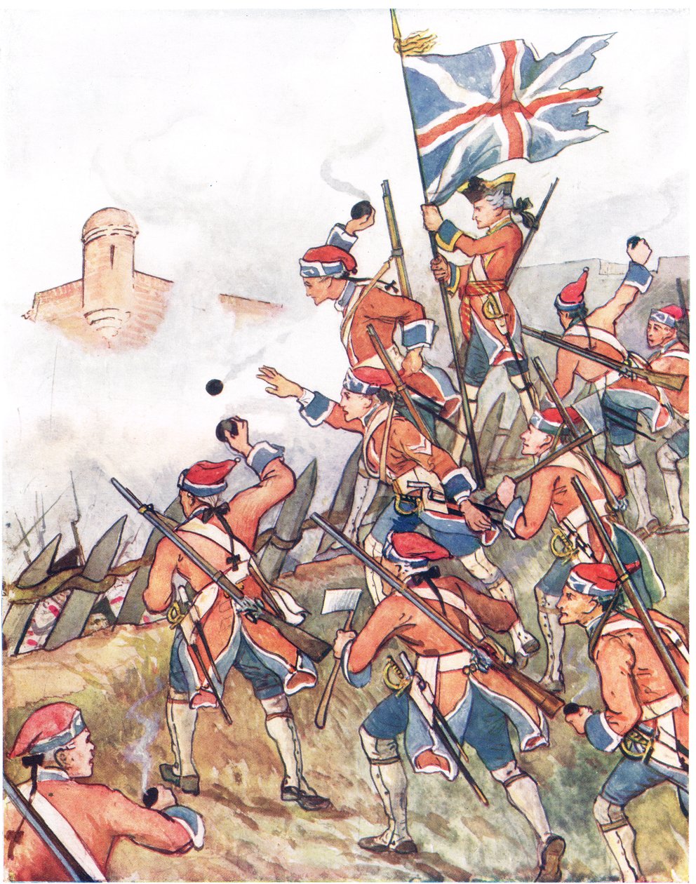 Os granadeiros britânicos, ilustração de &39;A Picture Song Book&39;, 1910 de George, 9th Earl of Carlisle Howard