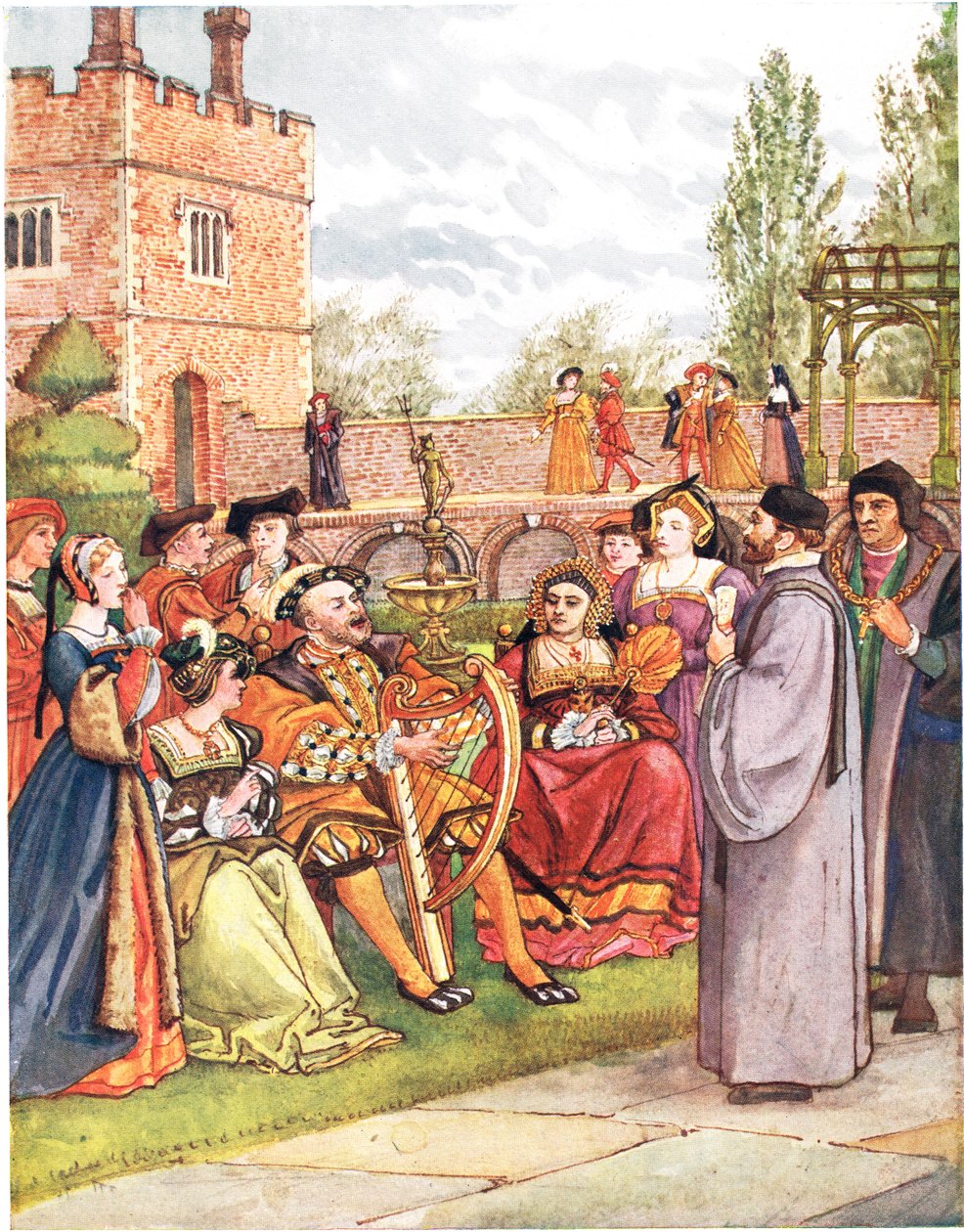 The Kings Ballad, ilustração de &39;A Picture Song Book&39;, 1910 de George, 9th Earl of Carlisle Howard