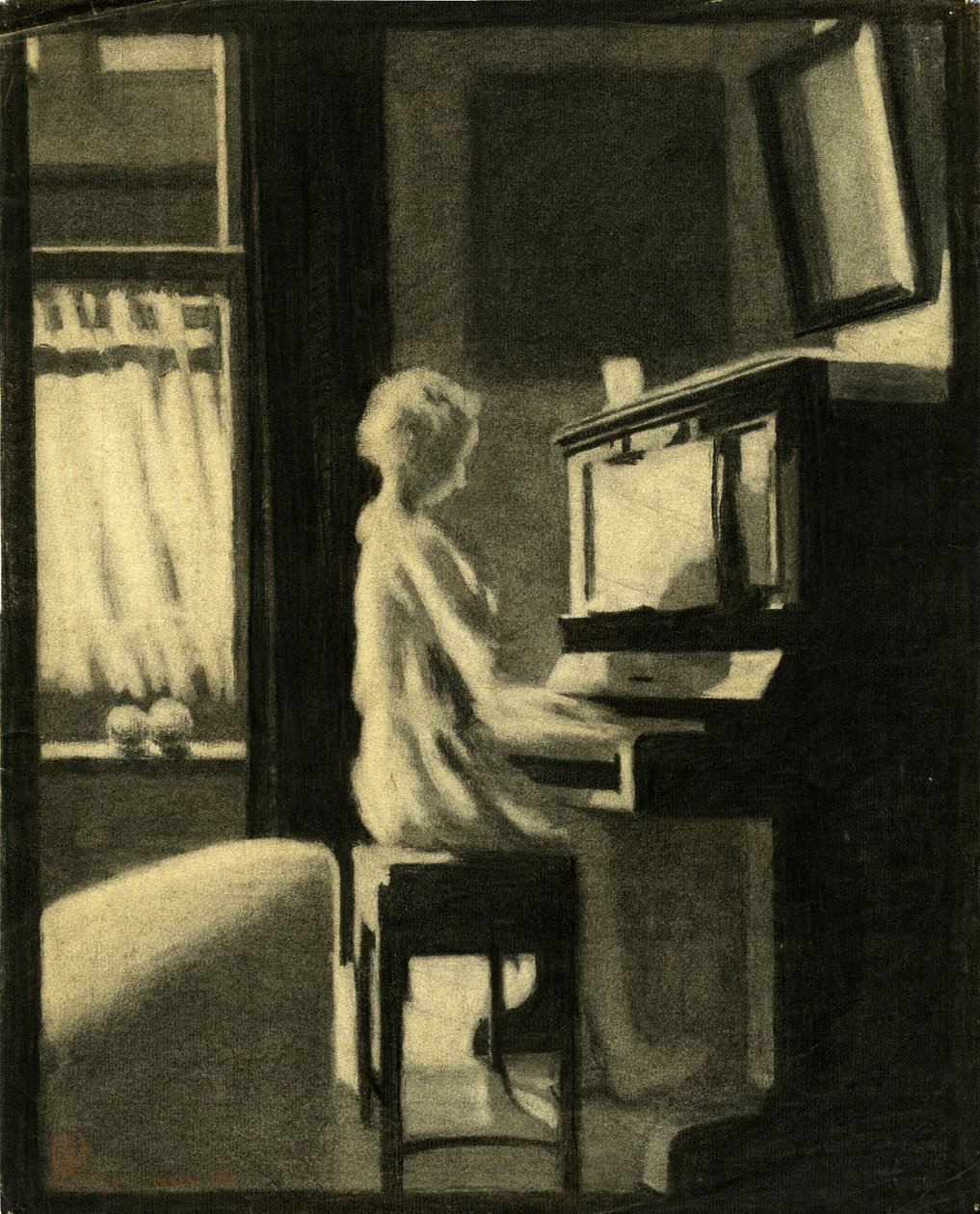 Dorothy tocando o piano, 30 de novembro de 1931 de George Adamson