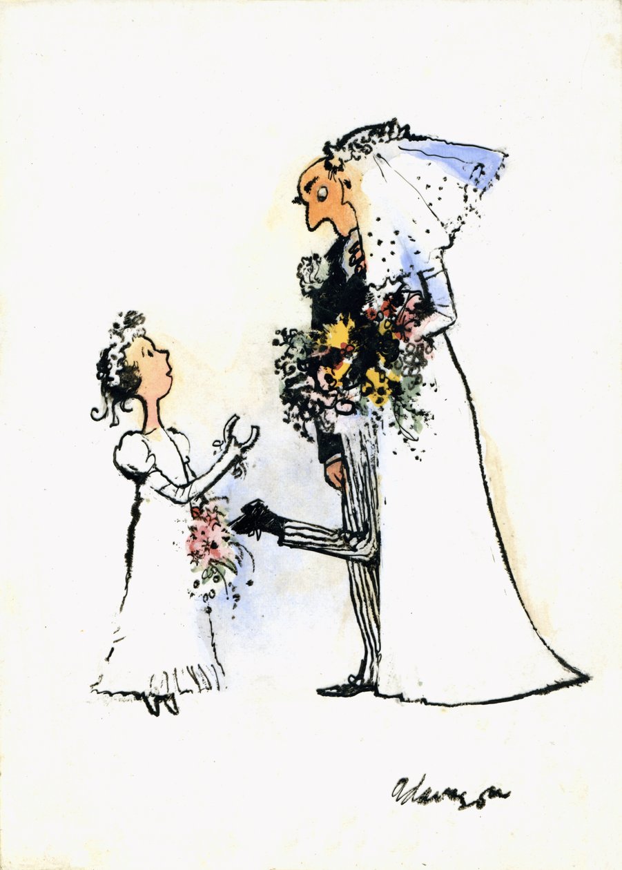 Sapato de ferradura de casamento (tinta indiana em transparência sobre guache no cartão) de George Adamson