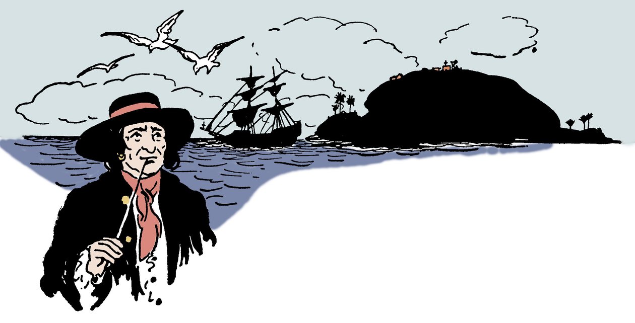 Representação de Turtle Island in the Caribbean Sea Illustration de "The boys book of pirates" de George Albert Williams (1875-1932) 1913 de George Alfred Williams