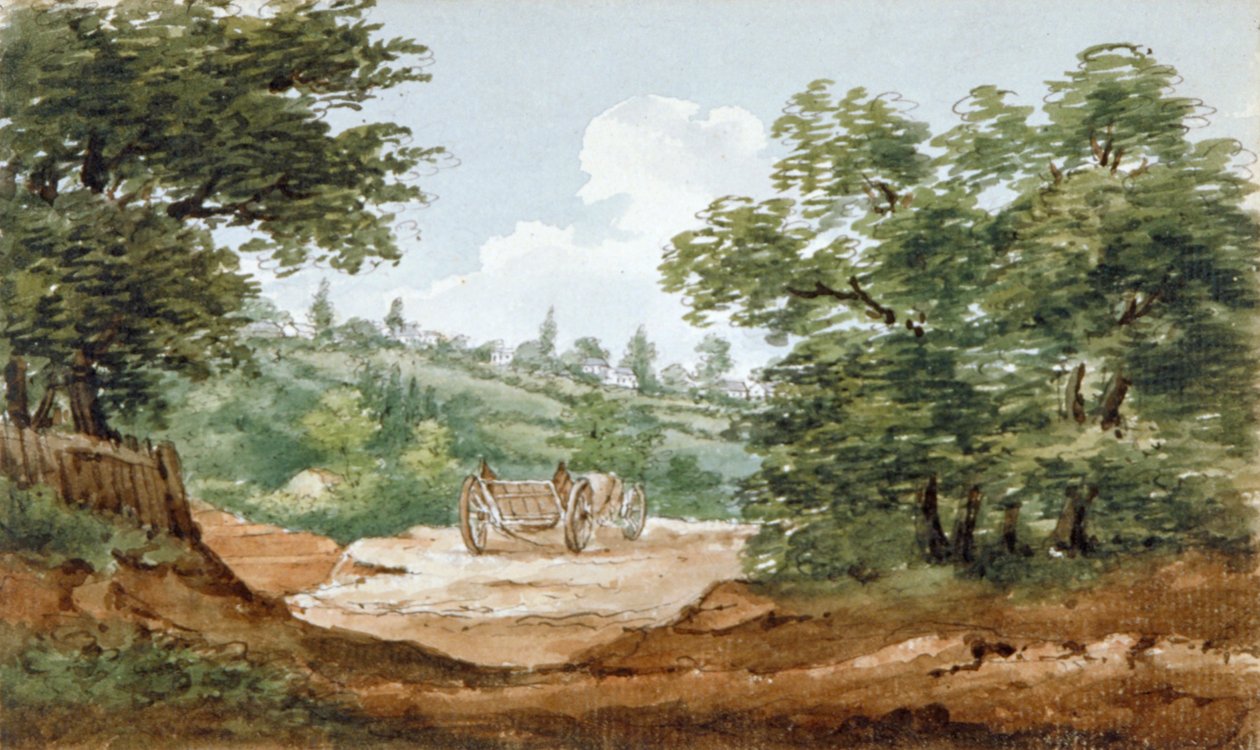 Vista das escavações de Highgate Tunnel, Londres, 1812 de George Arnald