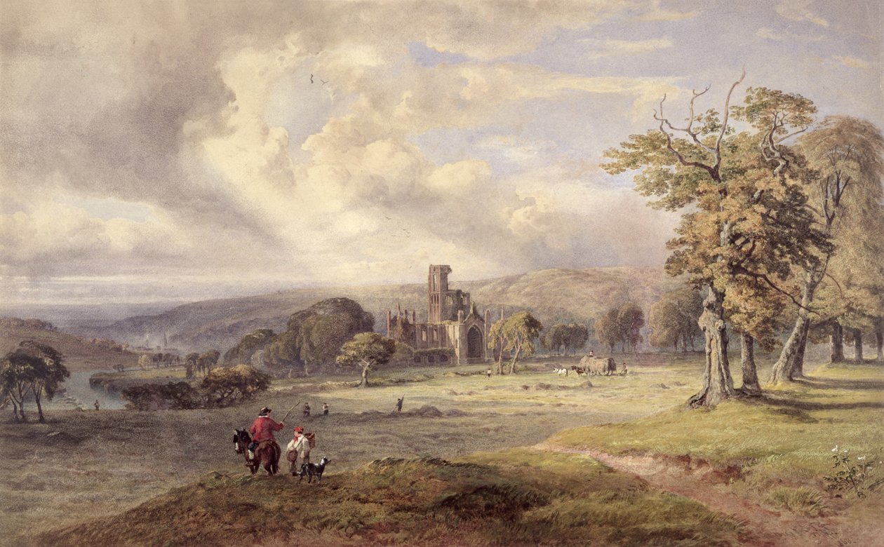 Vista da Abadia de Kirkstall, Leeds de George Arthur Fripp