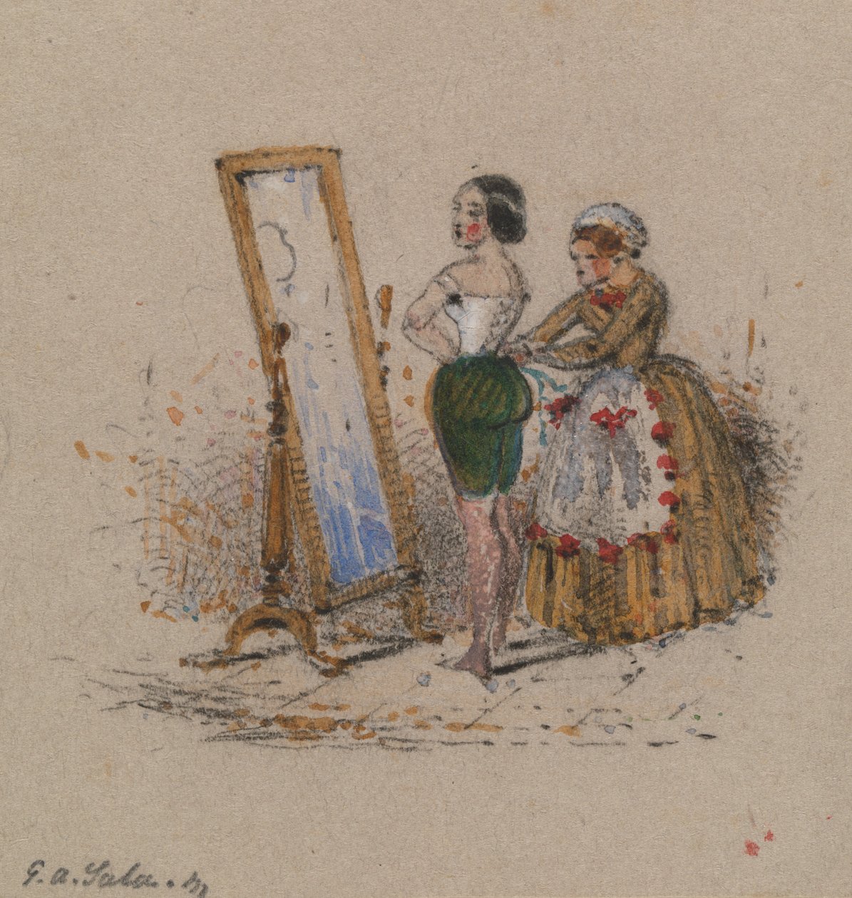 Vestido de Mulher, com Camareira de George Augustus Sala