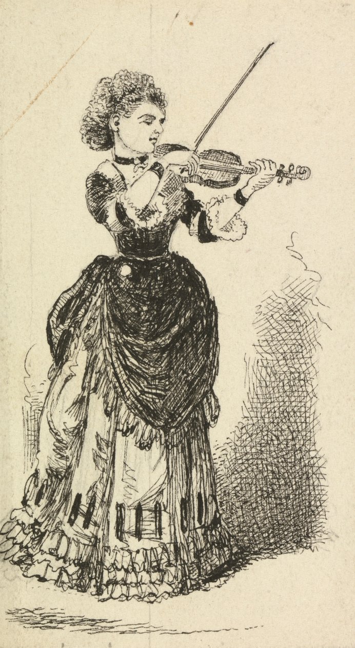 Mulher a tocar violino de George Augustus Sala