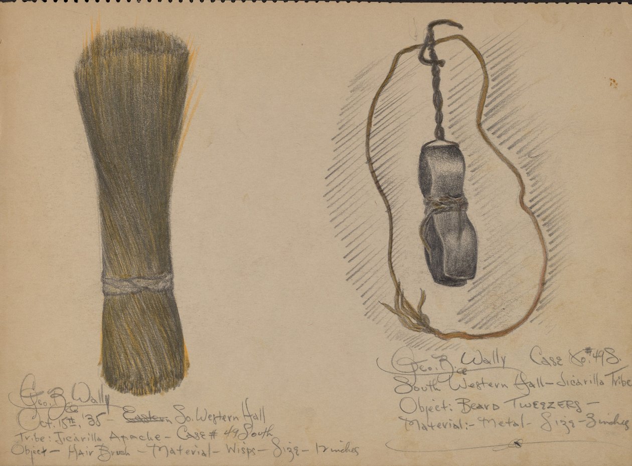 Escova de cabelo e pinças de barba de George B. Wally