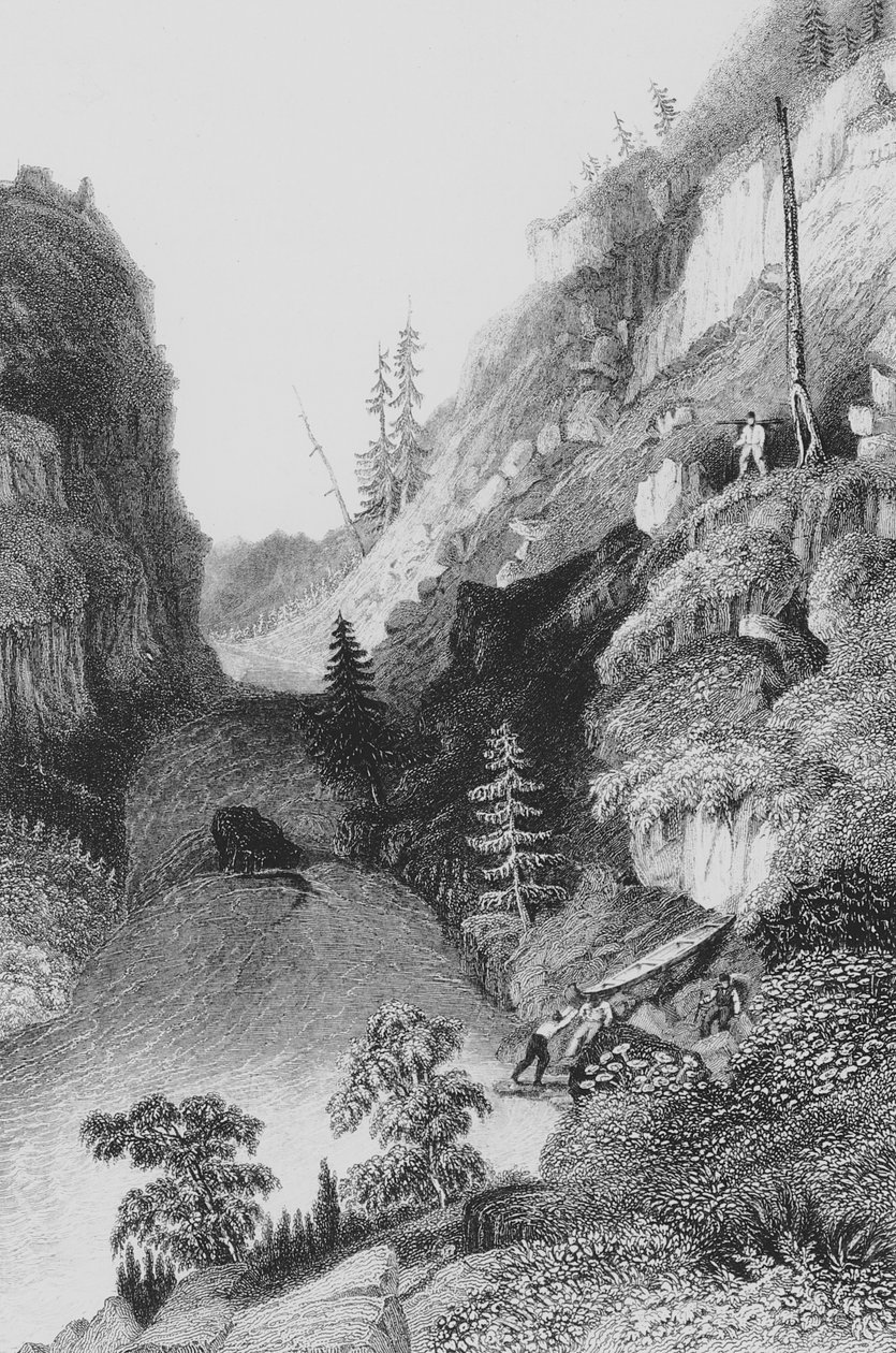 Portage no rio Hoarfrost, 1836 de George Back