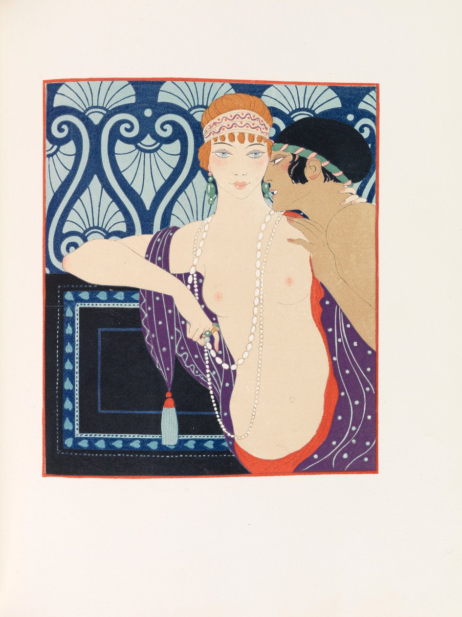 Ilustração para Les Chansons de Bilitis The Songs of Bilitis de Pierre Louÿs, 1922. de George Barbier