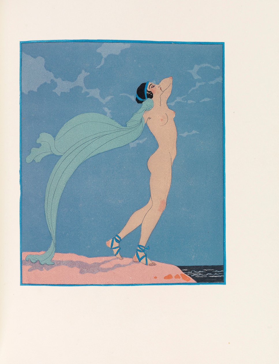 Ilustração para Les Chansons de Bilitis The Songs of Bilitis de Pierre Louÿs, 1922. de George Barbier