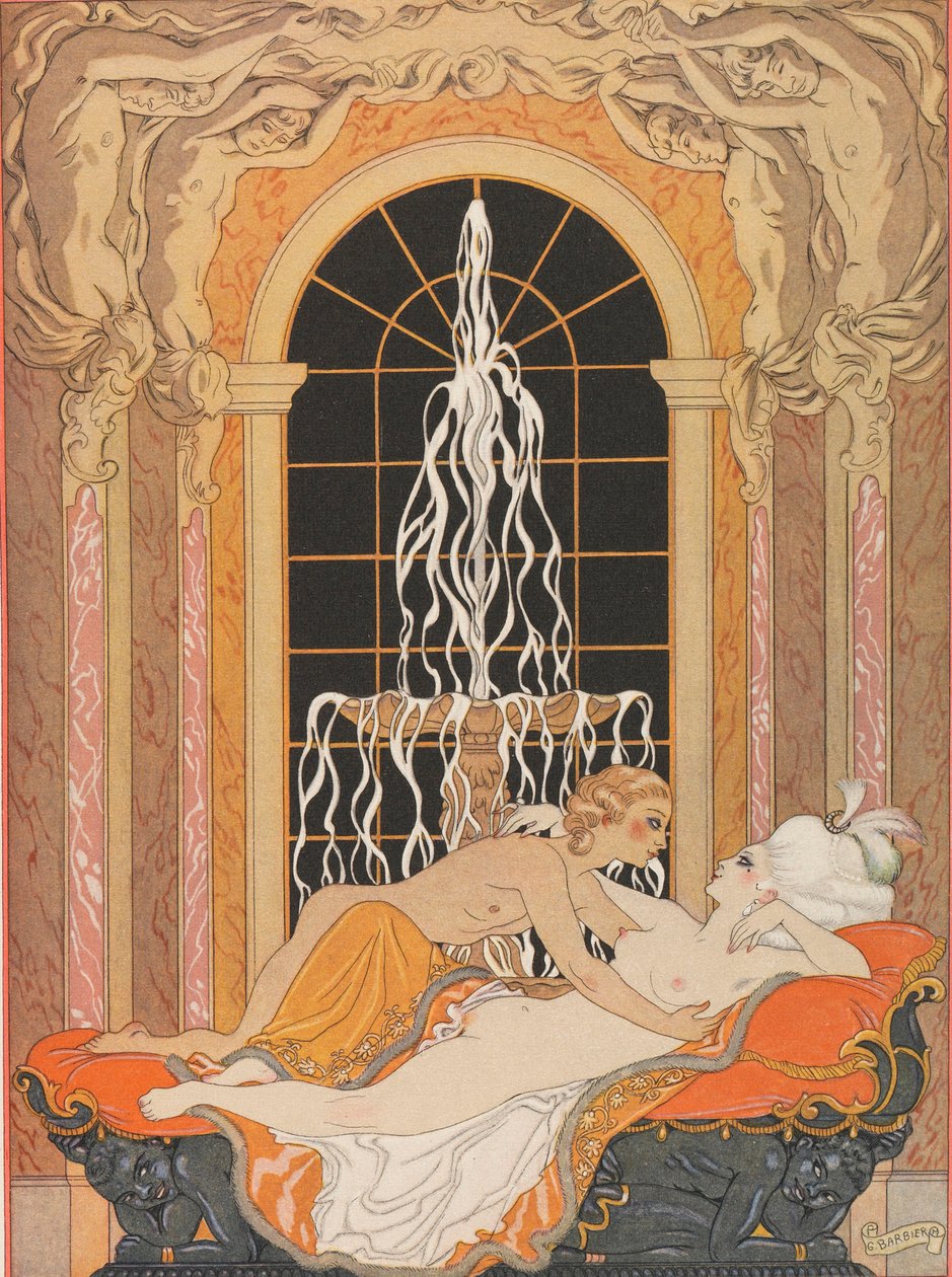 Ilustração para o romance epistolar Dangerous Liaisons The Dangerous Liaisons, 1934. de George Barbier