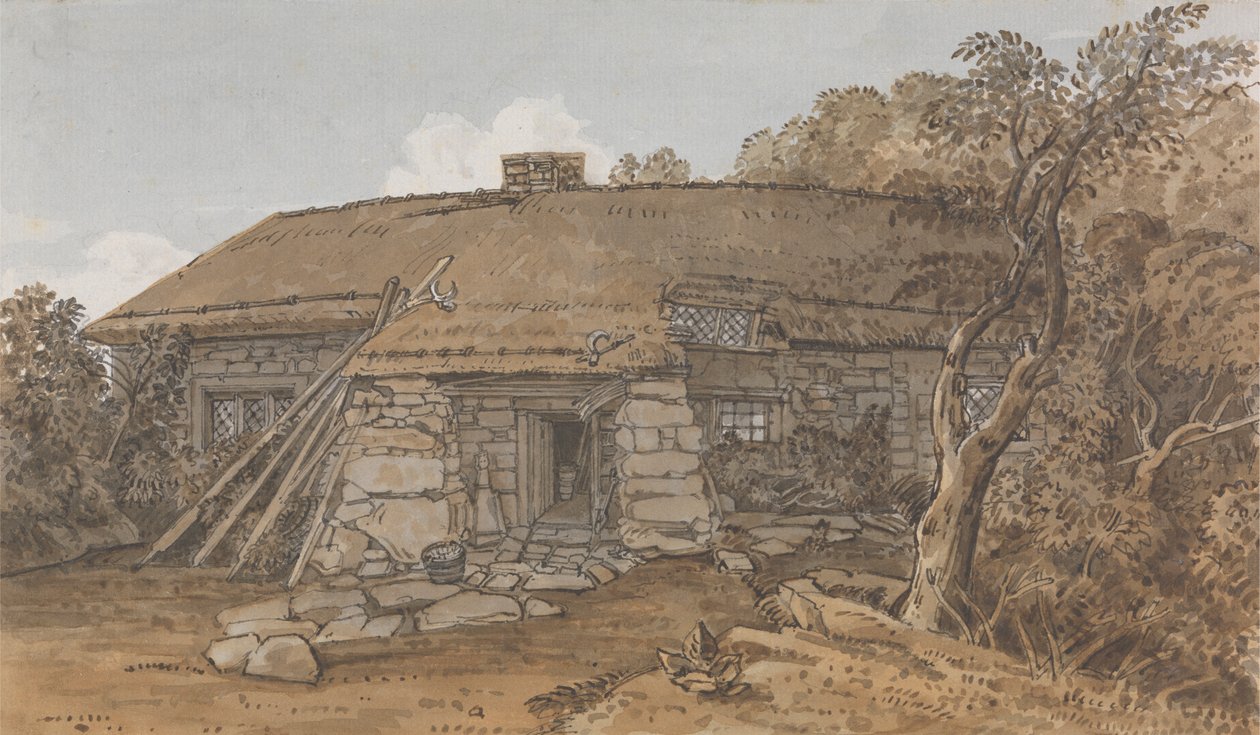 Uma casa de campo na Ilha de Wight de George Barret Jr.