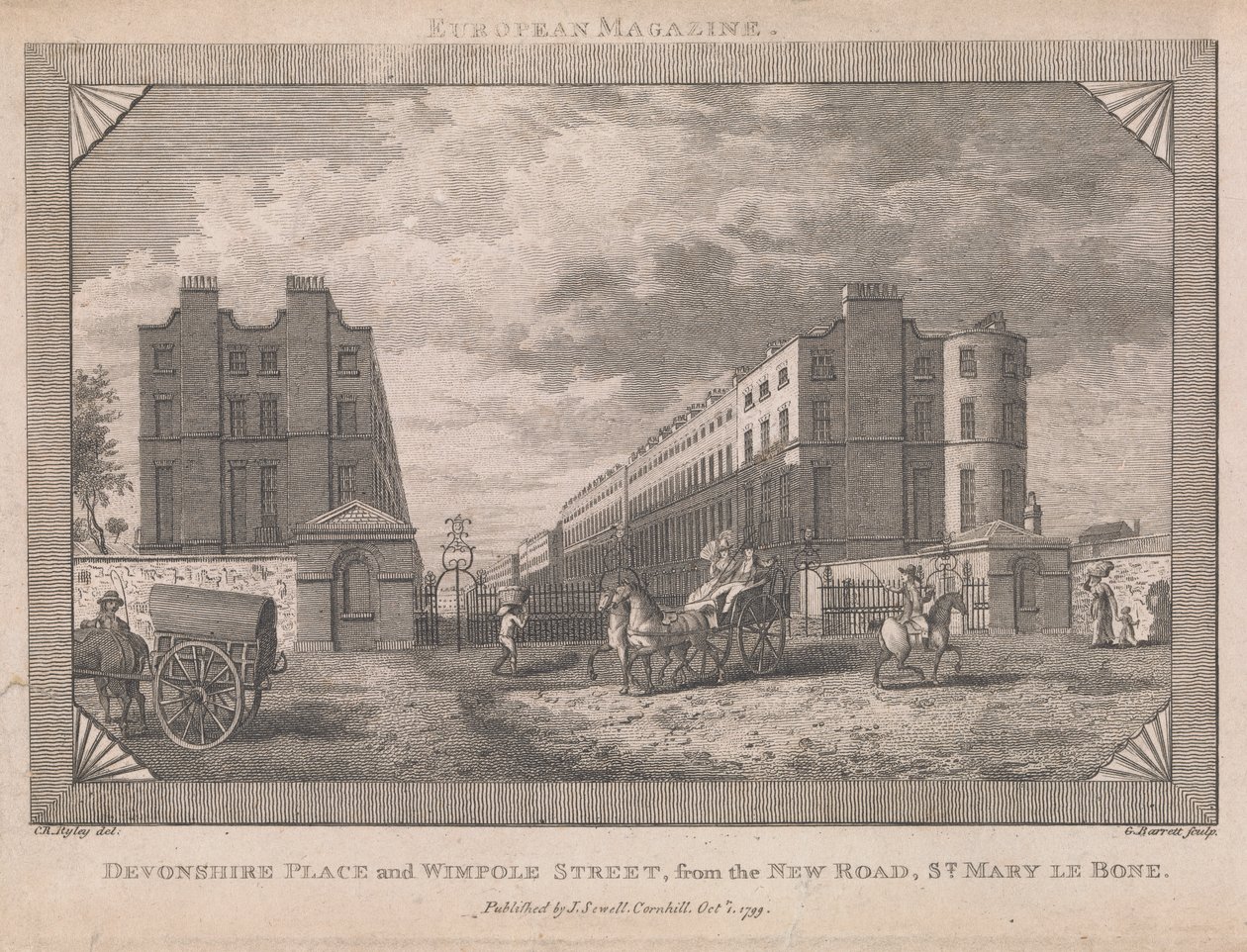 Devonshire Place e Wimpole Street ... de George Barret Jr.