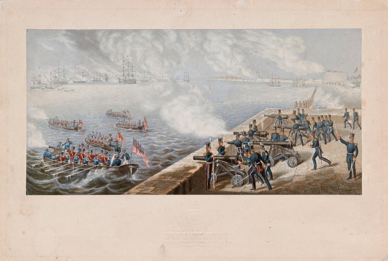 Revista da frota britânica, etc., Portsmouth de George Baxter