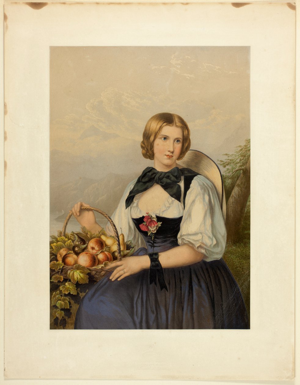 A Rapariga das Frutas dos Alpes de George Baxter