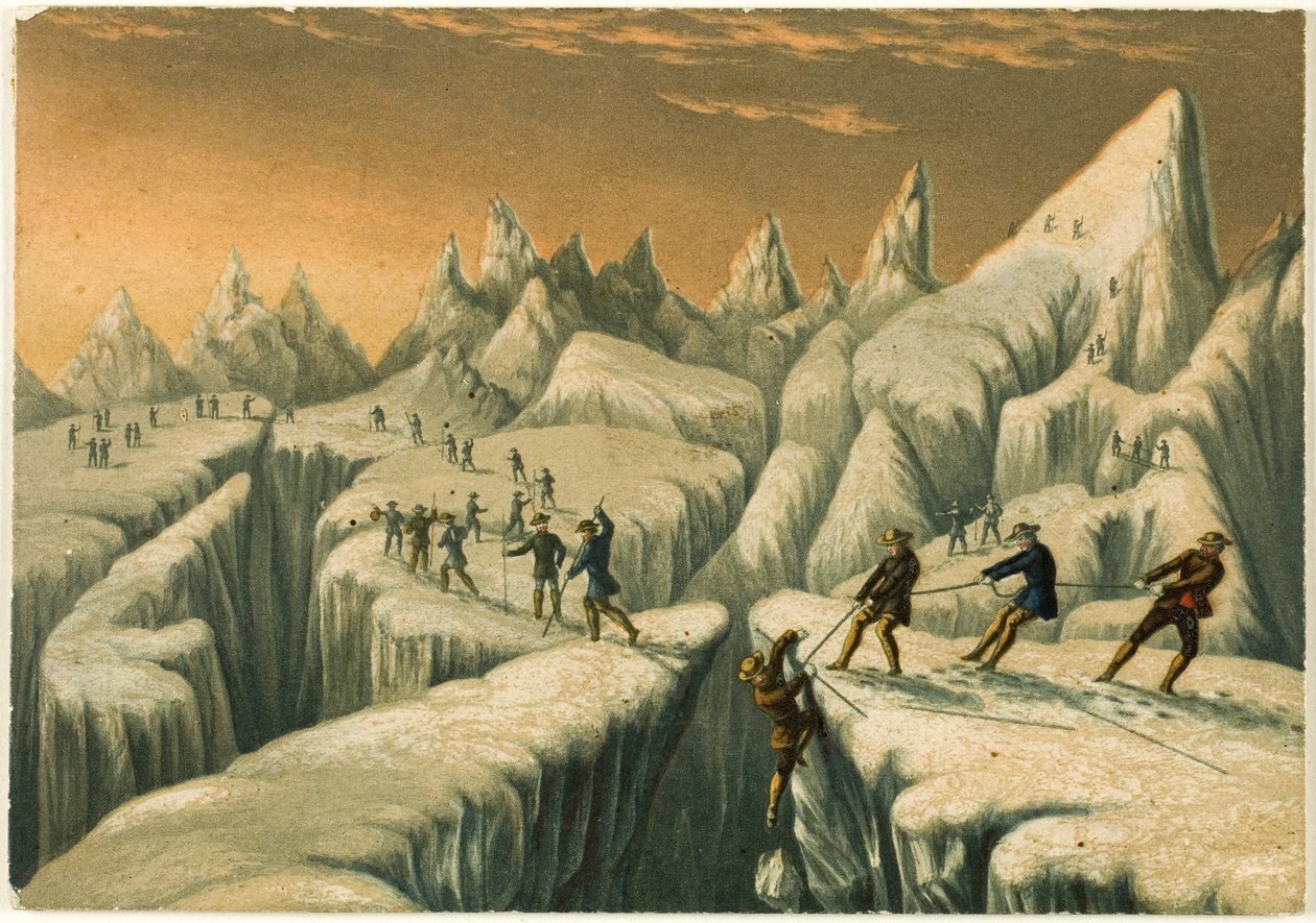 O glaciar du Tacconnay, de A ascensão do Monte Branco de George Baxter