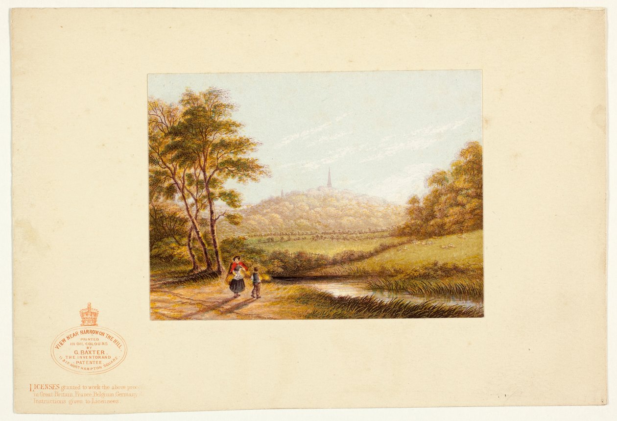 Vista de Harrow-on-the-Hill de George Baxter