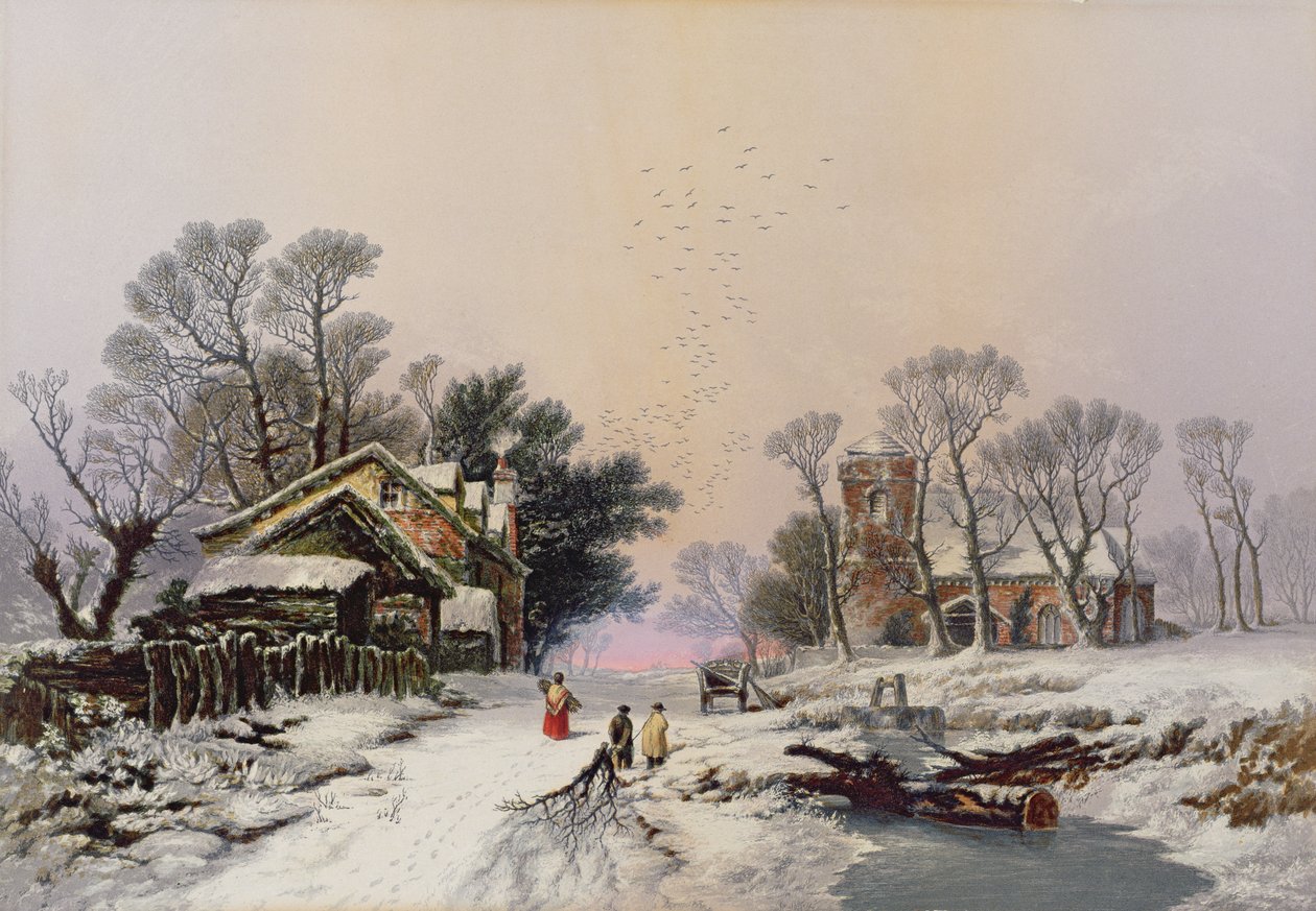 Inverno (impressão) (ver também 46506) de George Baxter