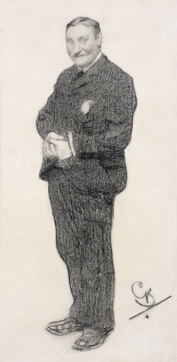 Retrato de H. G. Wells (lápis) de George Belcher