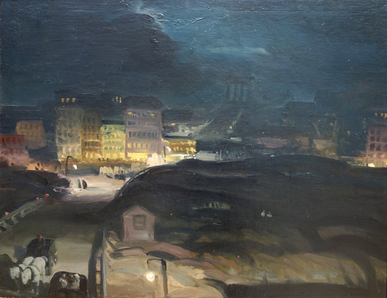 Aproximação à Ponte à Noite de George Bellows