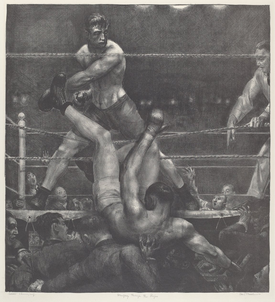 Dempsey a atravessar as cordas de George Bellows