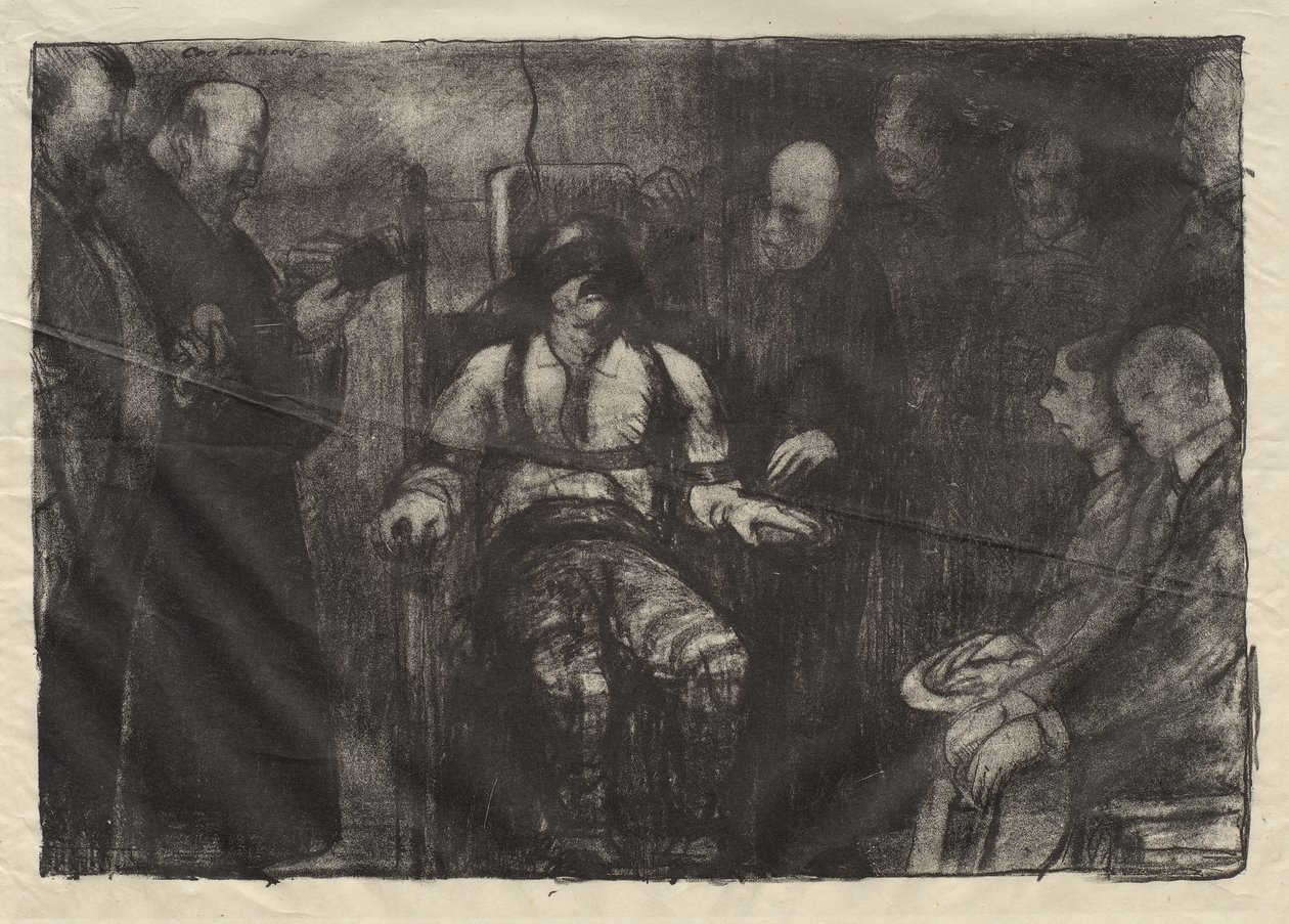 Eletrocussão, primeiro estado de George Bellows