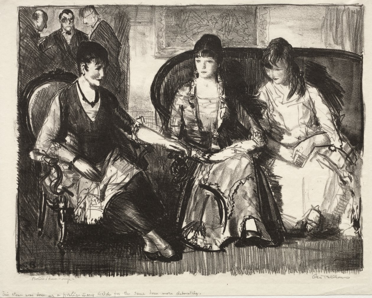 Elsie, Emma e Marjorie, «First Stone» de George Bellows