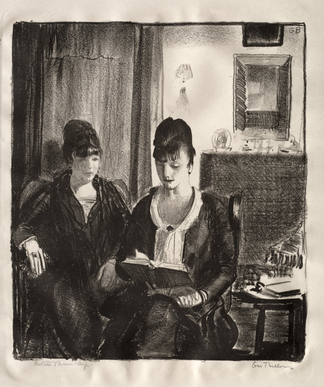 Elsie lê para Emma, segunda pedra de George Bellows
