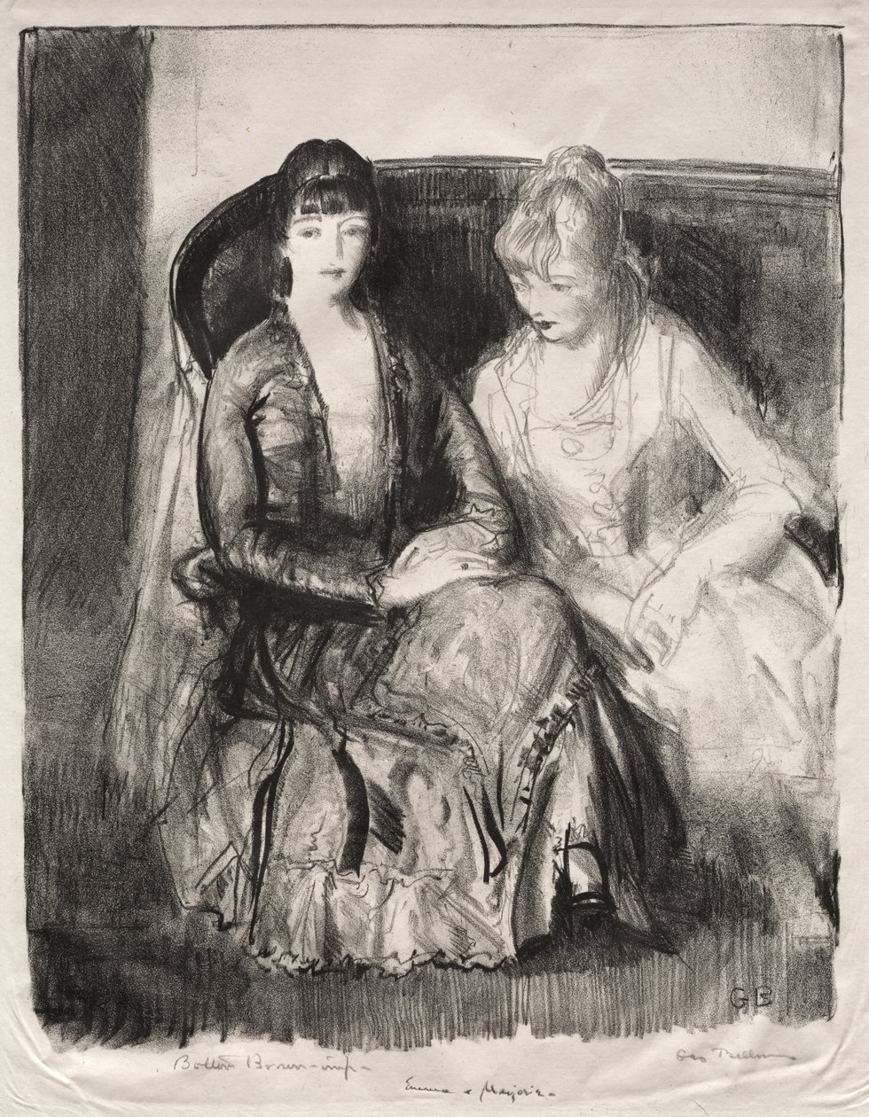 A Emma e a Marjorie num sofá de George Bellows