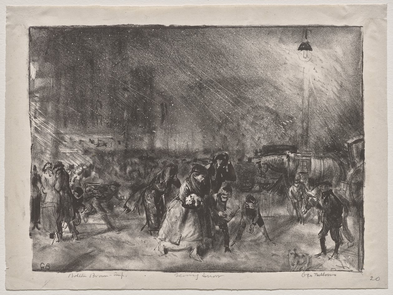 Neve ao entardecer de George Bellows