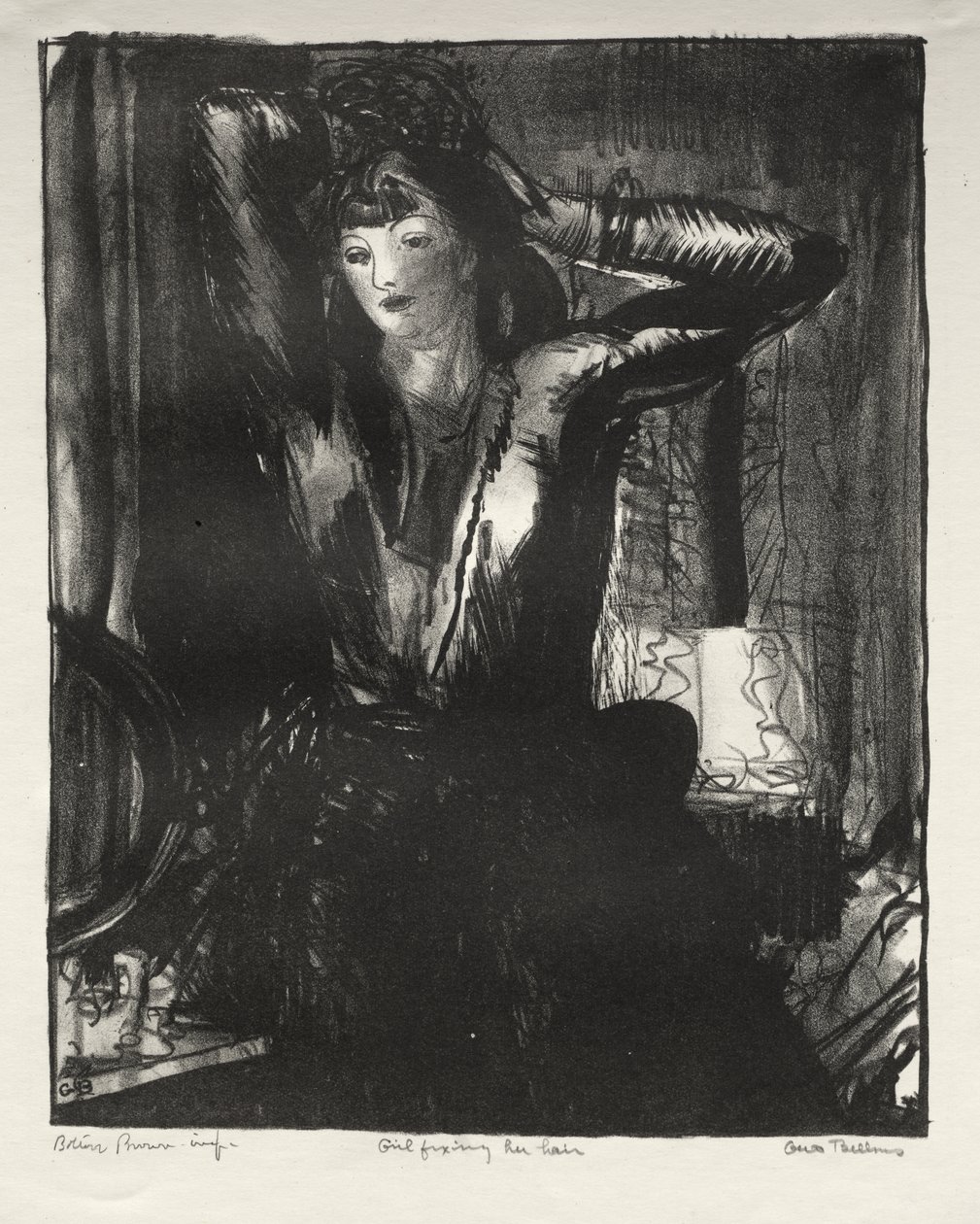 Rapariga a arranjar o cabelo de George Bellows