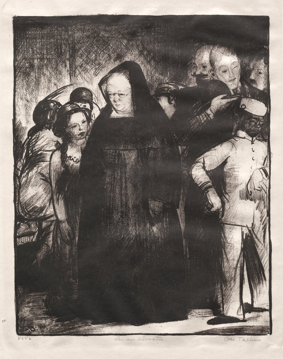 Num elevador de George Bellows