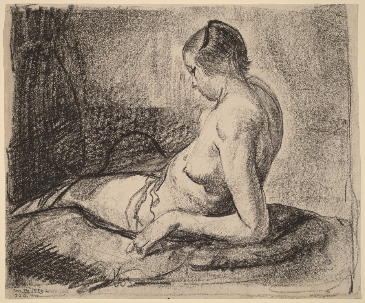 Rapariga nua deitada de George Bellows