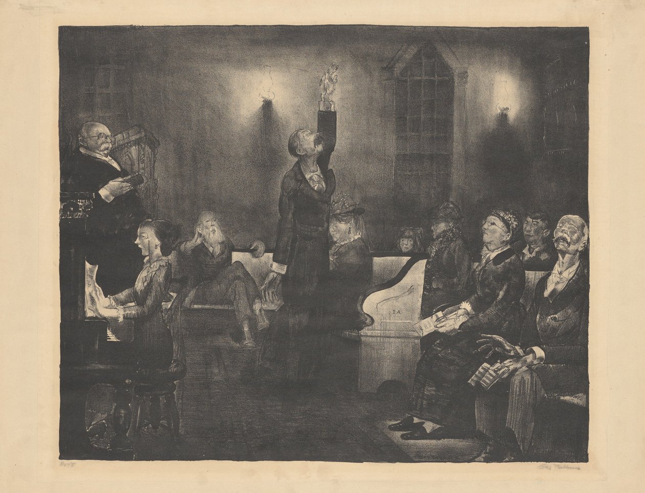 Reunião de oração, segunda pedra de George Bellows