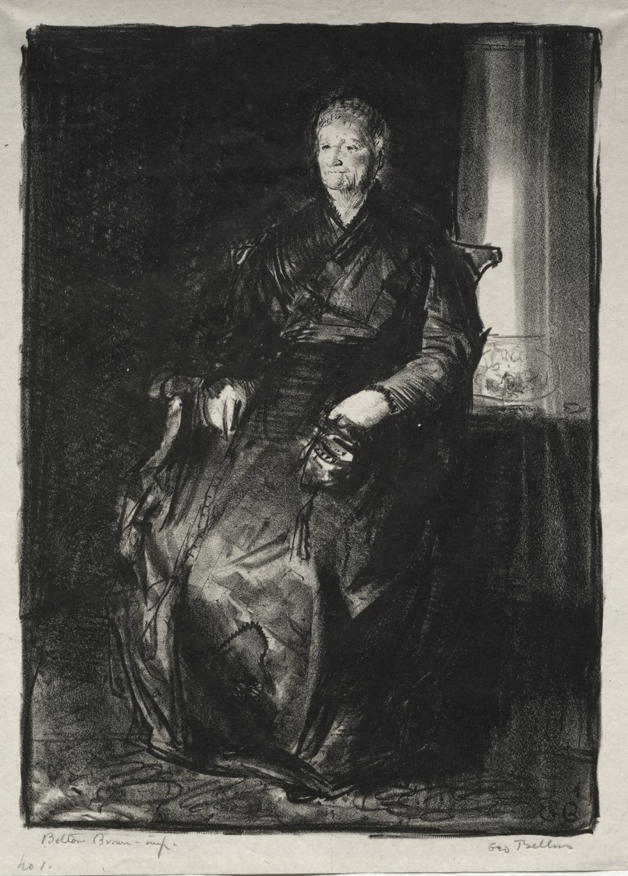 Estudo da minha mãe, Primeira pedra de George Bellows