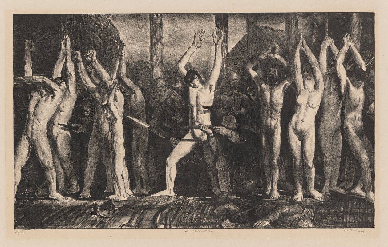 A Barricada, a Primeira Pedra de George Bellows