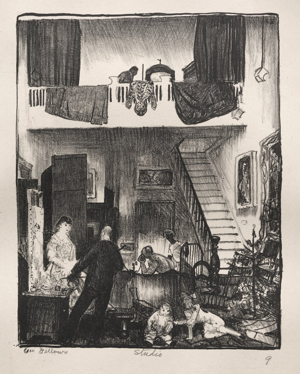 O ateliê, Natal de 1916 de George Bellows