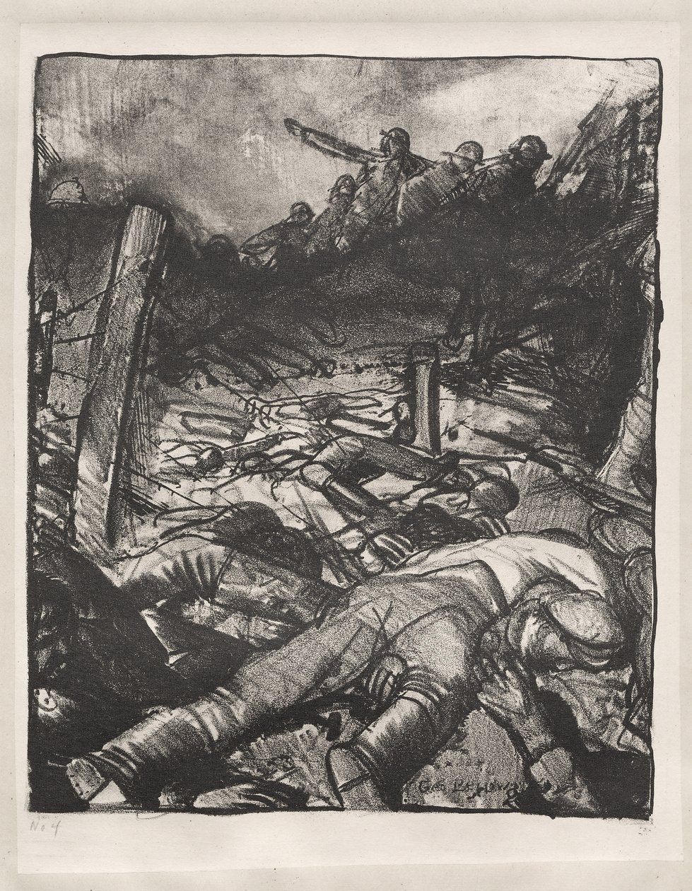 Série de guerra: A carga, pormenor esquerdo de George Bellows