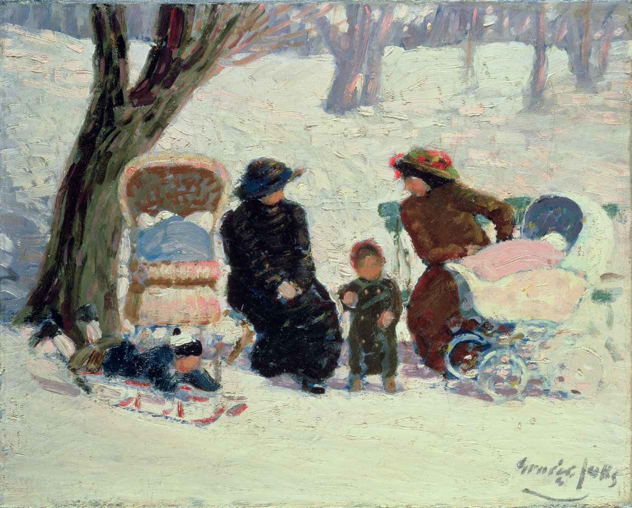 Babás, High Bridge Park (óleo sobre tela) de George Benjamin Luks