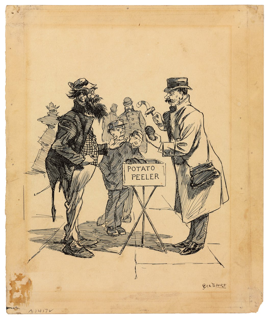Street Vendor, c.1895 (tinta sobre papel) de George Benjamin Luks