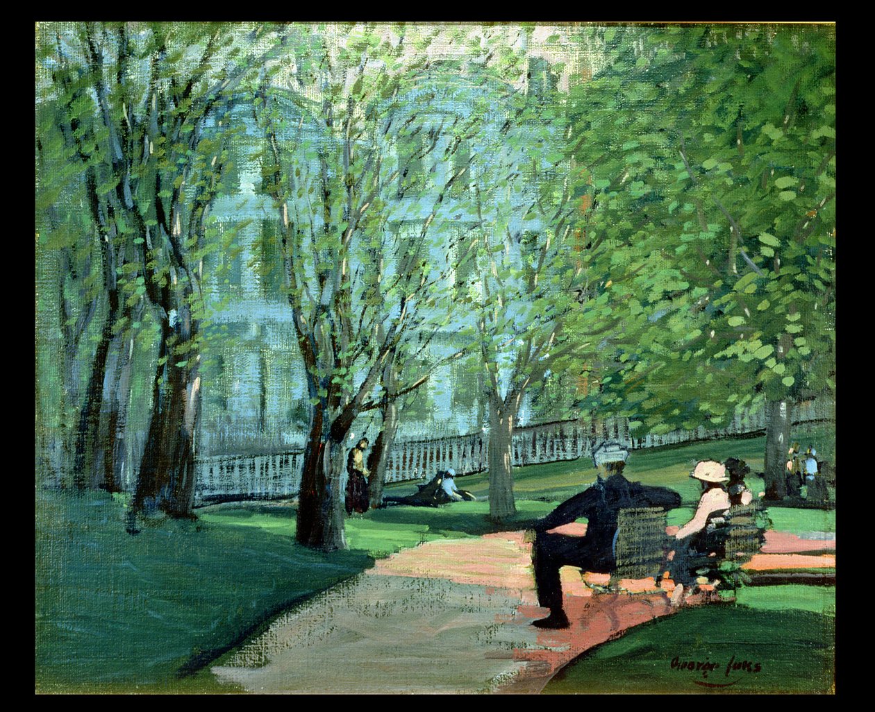 Summer Day, Boston Public Garden, c.1923 (óleo sobre tela) de George Benjamin Luks