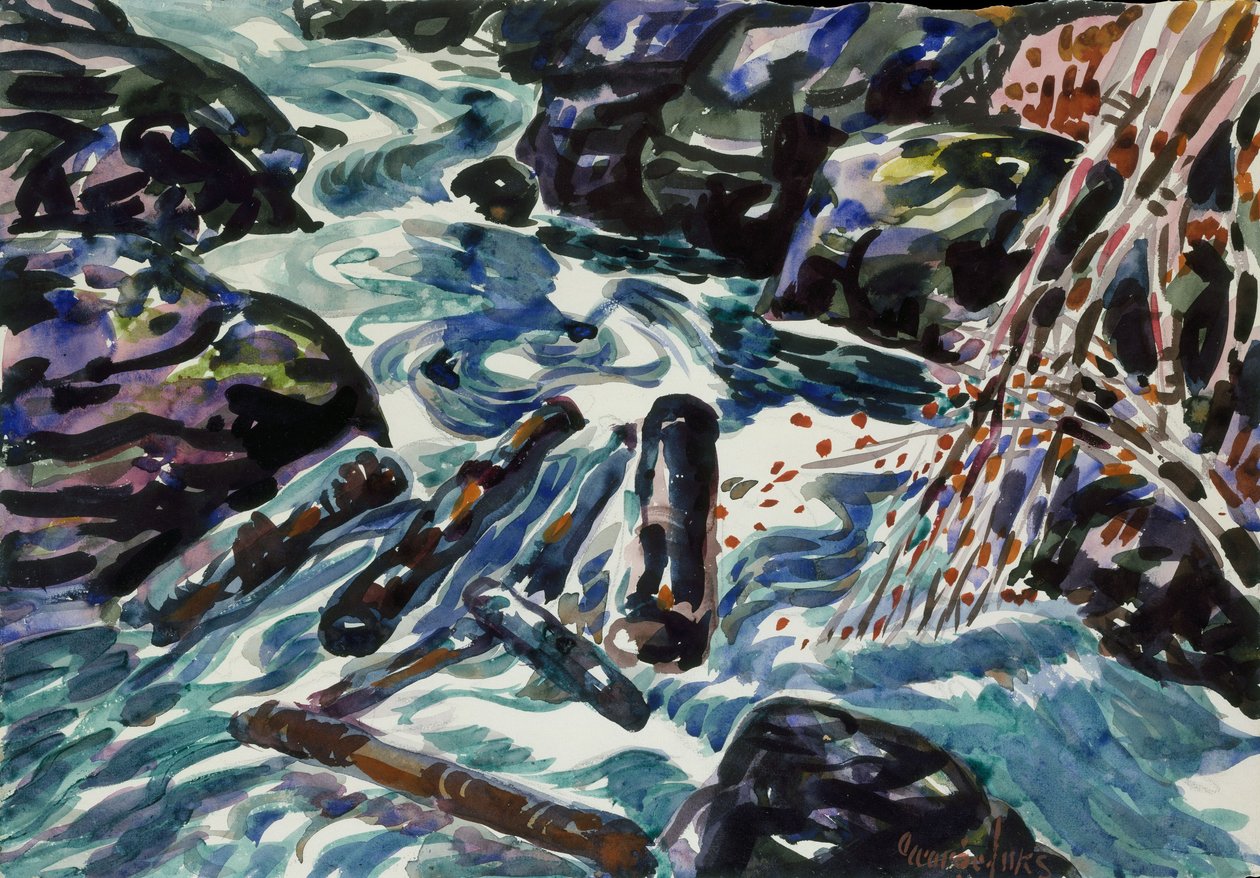 The Brook, Nova Escócia (aquarela e lápis sobre papel) de George Benjamin Luks