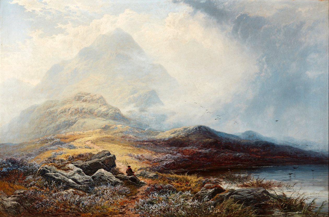 Limpando a Tempestade de Grampian Hills (óleo sobre tela) de George Blackie Sticks