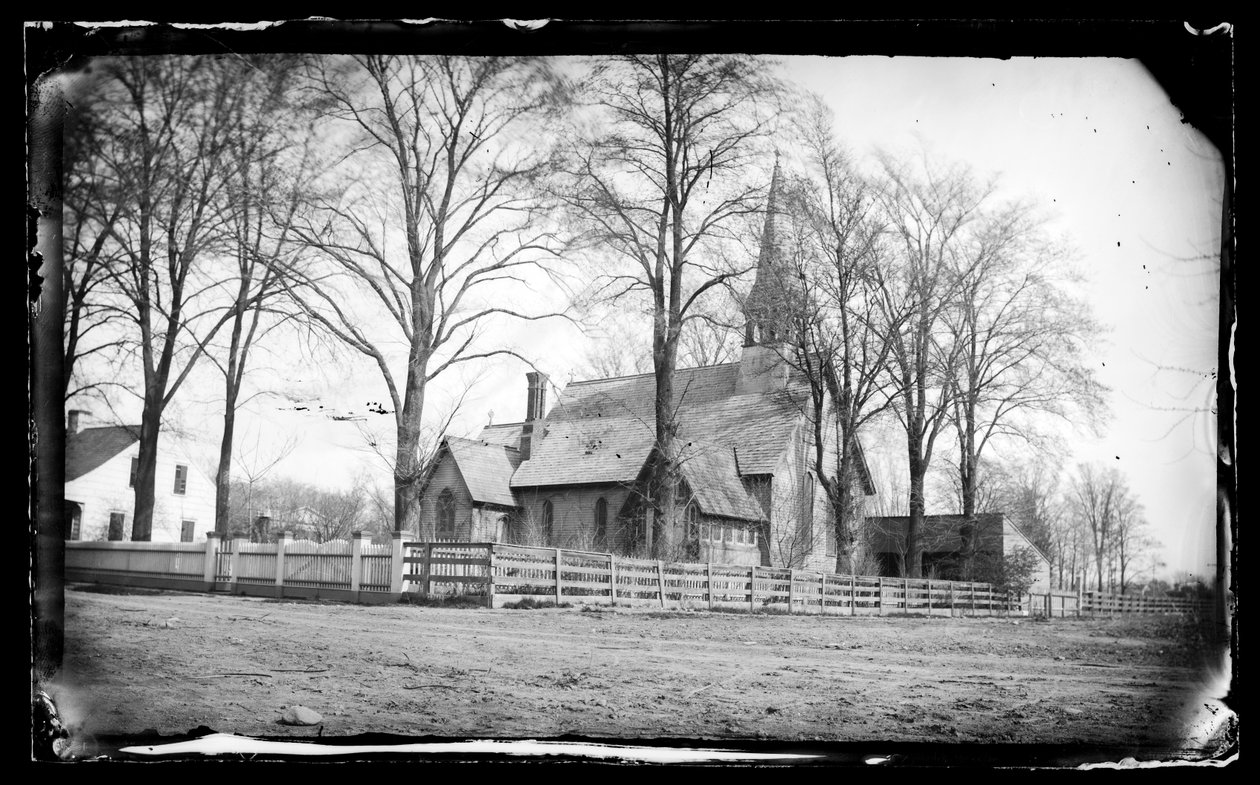 Igreja de São Paulo, Flatbush, Brooklyn, 1877 (wet-collodion negative) de George Bradford Brainerd