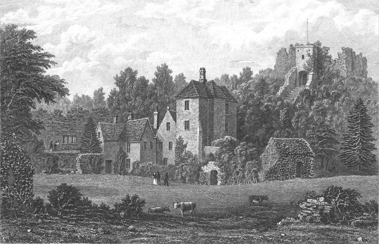 Castelo de Carisbrooke, Newport, Ilha de Wight, início do século XIX de George Brannon