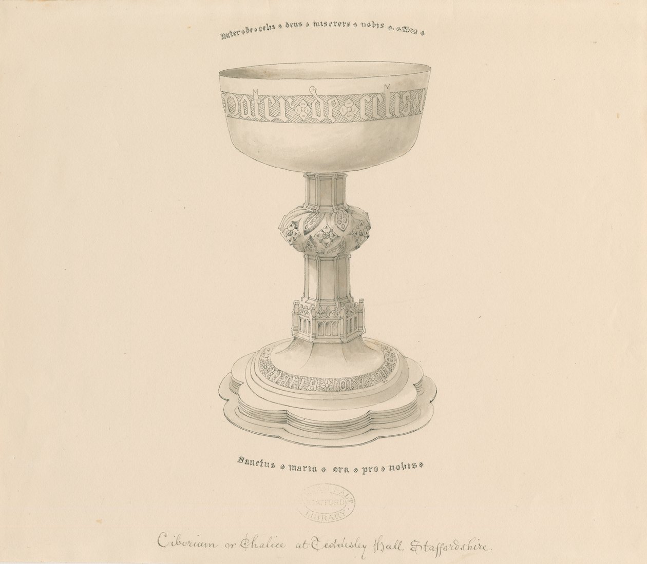 Teddesley Park - Cálice: desenho a caneta, nd [?19 cent] (desenho) de George Buckler