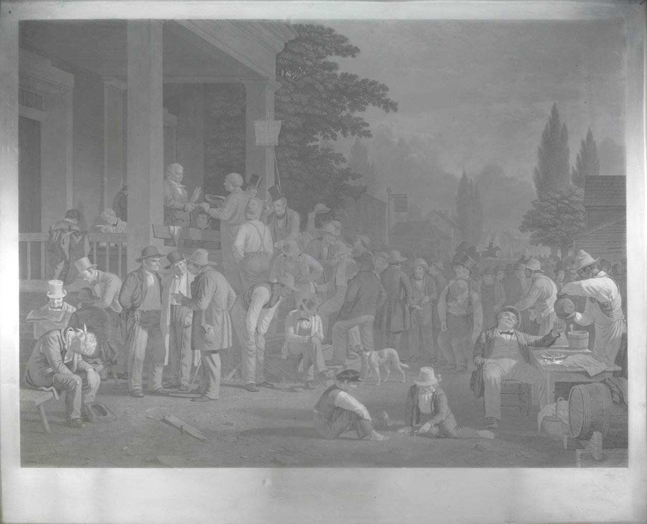 Placa de aço para "As Eleições do Condado" de George Caleb Bingham