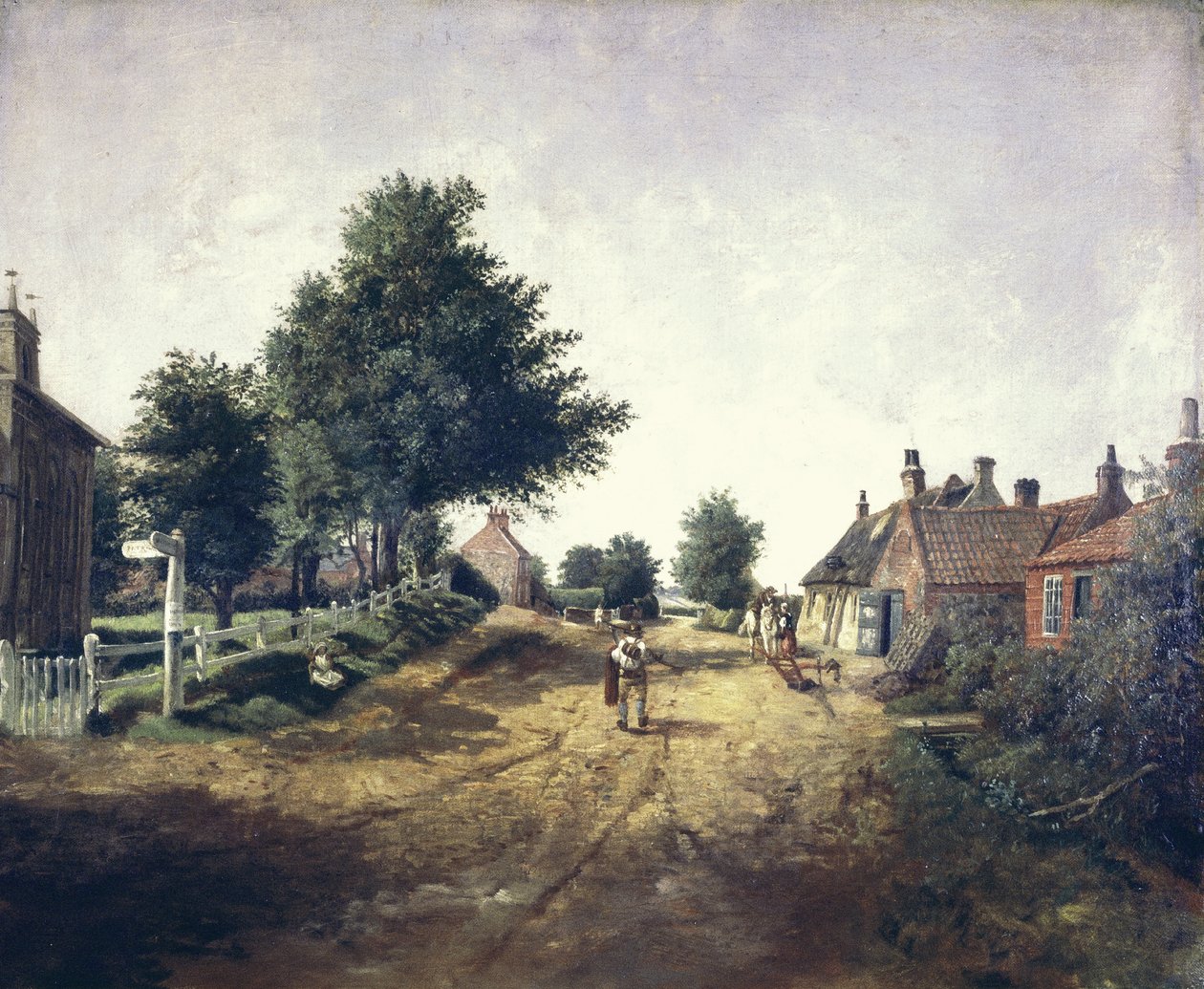 Hollym Village, Holderness, c.1885 (óleo sobre tela) de George Cammidge