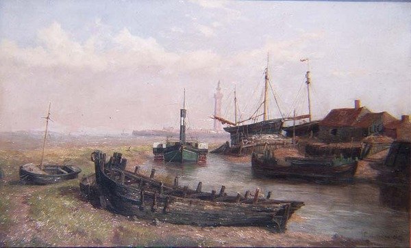 A Boca do Rio Freshney, perto de Grimsby, Lincolnshire de George Cammidge