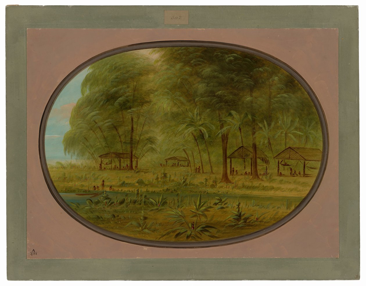Uma vila caribenha na Guiana Holandesa de George Catlin